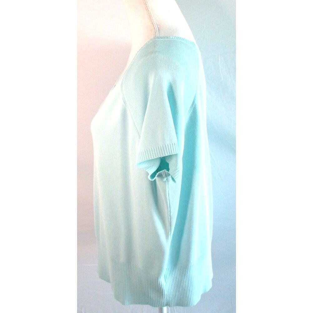 Worthington Women's Short Sleeve Light Green Lightweight Knit Sweater Size XL - Picture 4 of 9